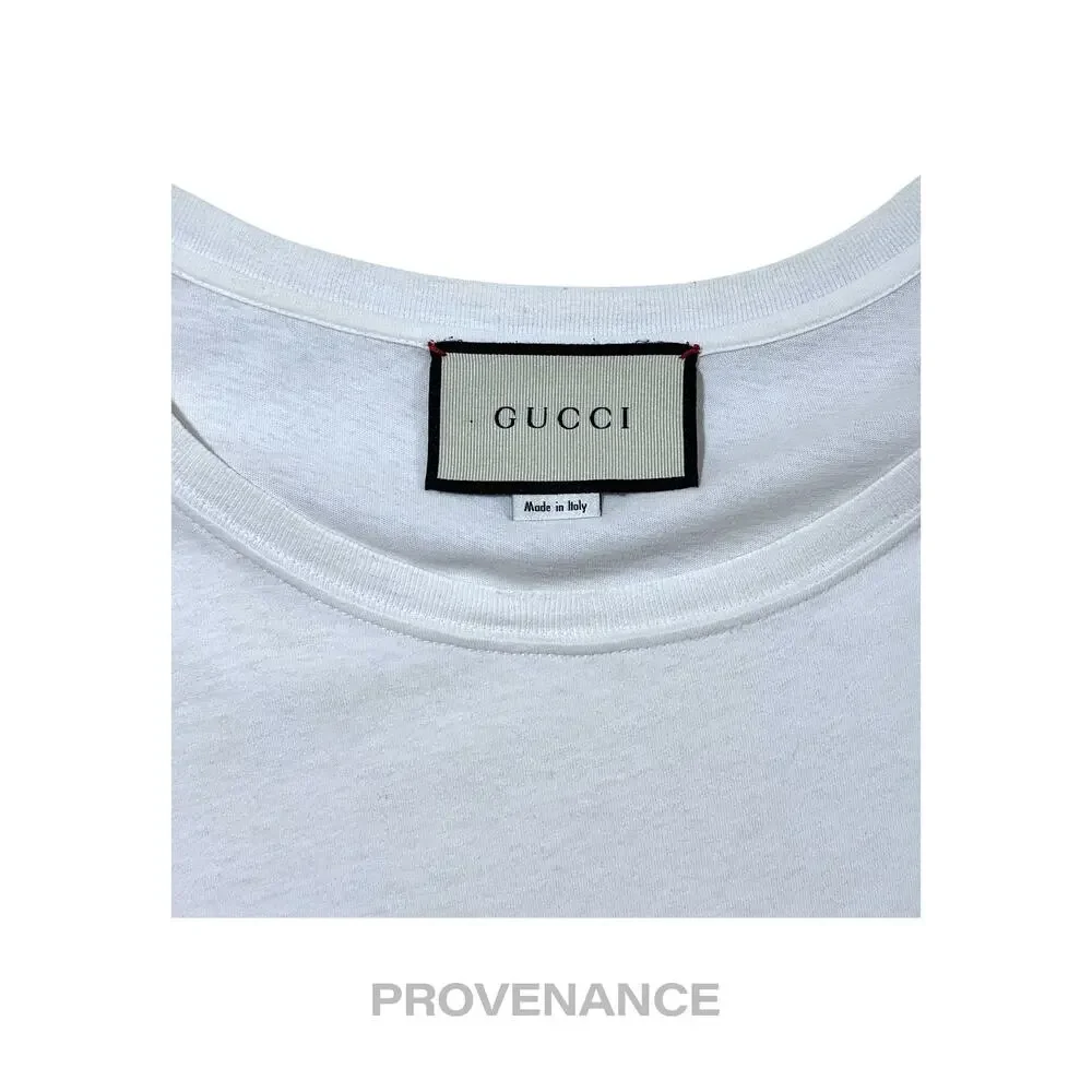 🔴 Gucci GG Signature Web Vintage Logo T-Shirt - White S